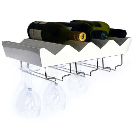 White high-gloss wine storage shelf