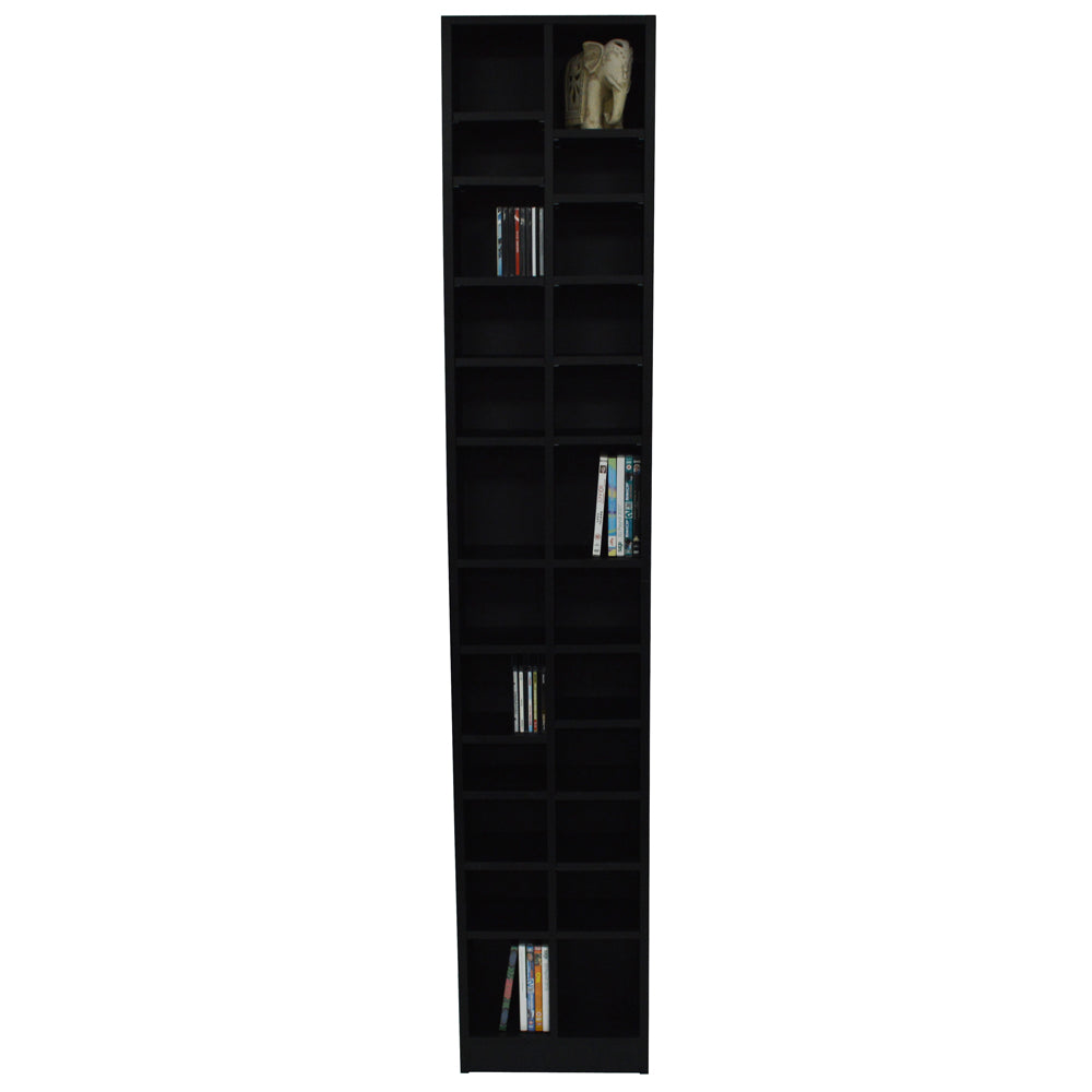 Durable and stylish black media rack