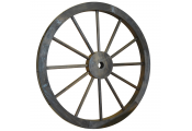 CARTWHEEL - Decorative Solid Wood Garden Wheel Ornament with Metal Rim