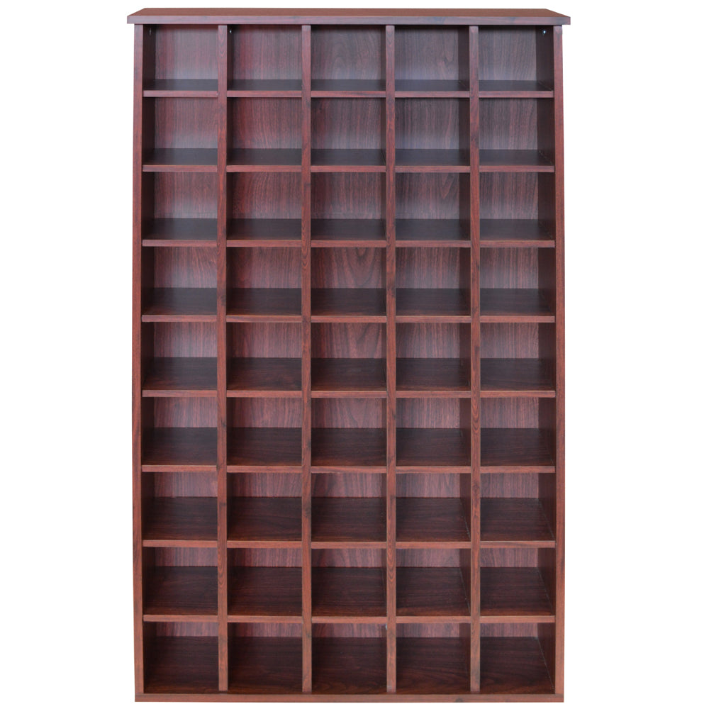 PIGEON HOLE - 585 CD Media Cubby Storage Shelves - Mahogany