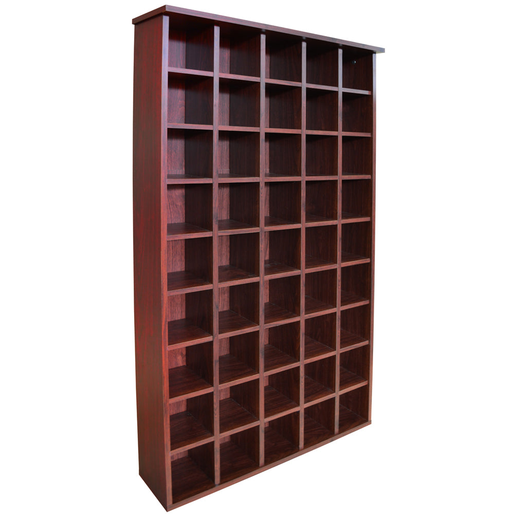 PIGEON HOLE - 585 CD Media Cubby Storage Shelves - Mahogany