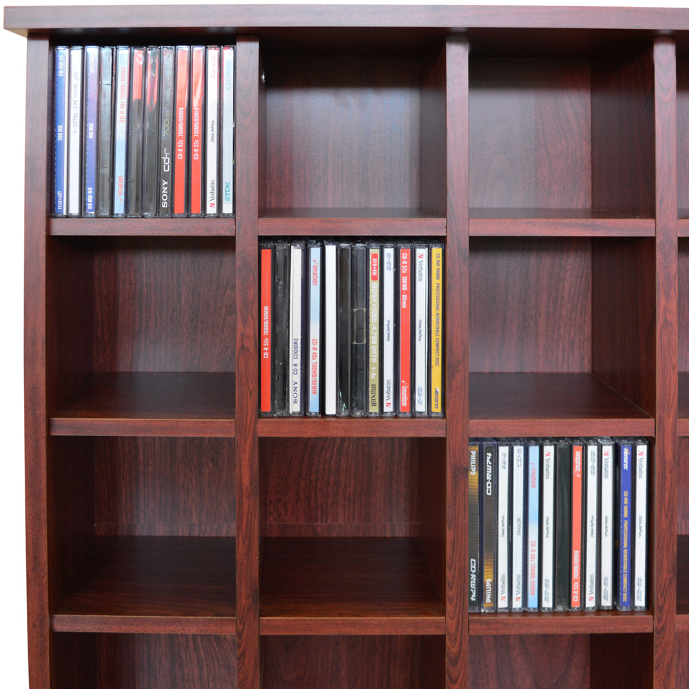 PIGEON HOLE - 585 CD Media Cubby Storage Shelves - Mahogany