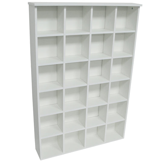 PIGEON HOLE - 480 CD / 312 DVD Blu-ray Media Cubby Storage Shelves - White