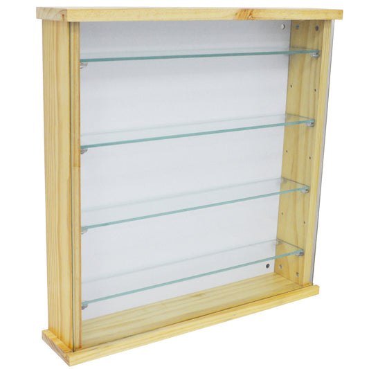 Elegant pine glass display cabinet for collectibles