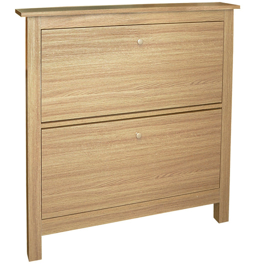 8 Pair Shoe Storage Cabinet - Oak