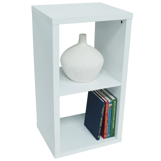 CUBE - 2 Cubby Square Display Shelves / Vinyl LP Record Storage - White
