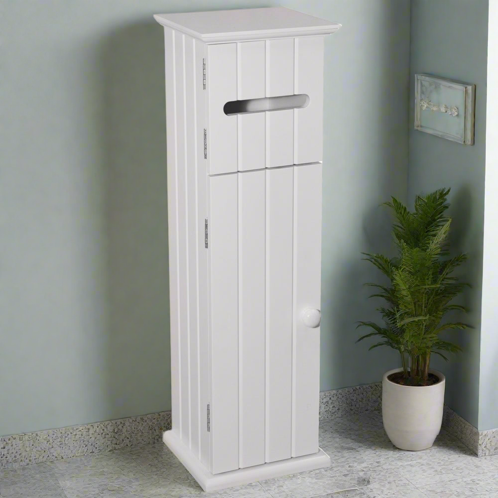 AMERICAN COTTAGE - Shaker Toilet Roll Holder / Storage Cupboard - White
