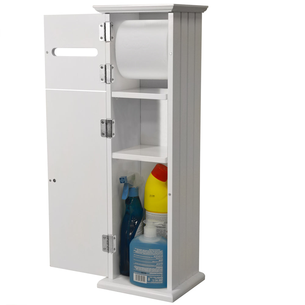 AMERICAN COTTAGE - Shaker Toilet Roll Holder / Storage Cupboard - White