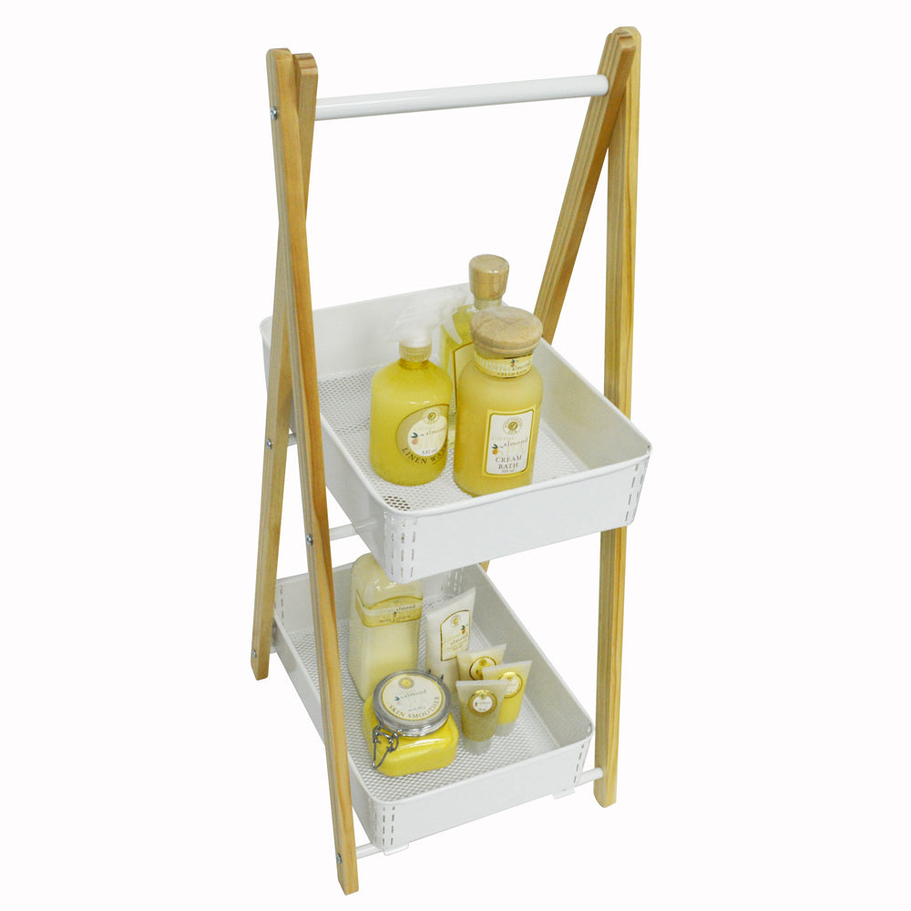 WATSONS - Kitchen / Bathroom Two Tier Storage Unit - White / Natural