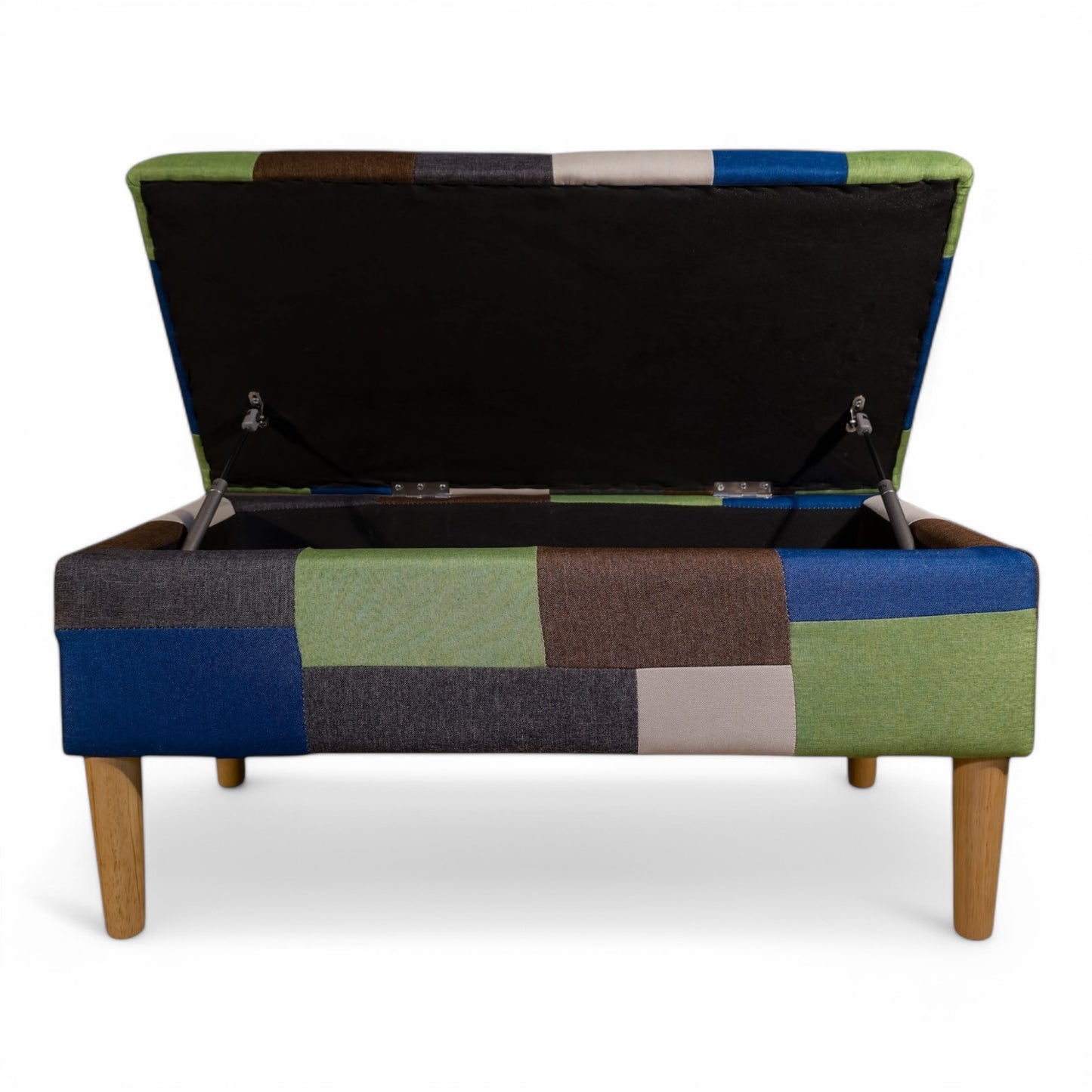 Interior view of Watsons Grove Ottoman showing black-lined storage space