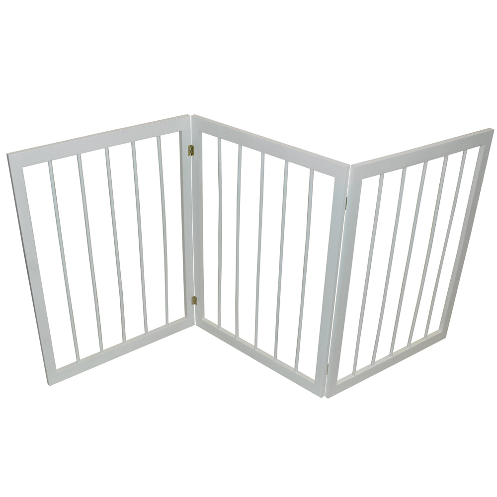 CHERISH - 3 Section Wooden Solid Wood Folding Pet Gate - White