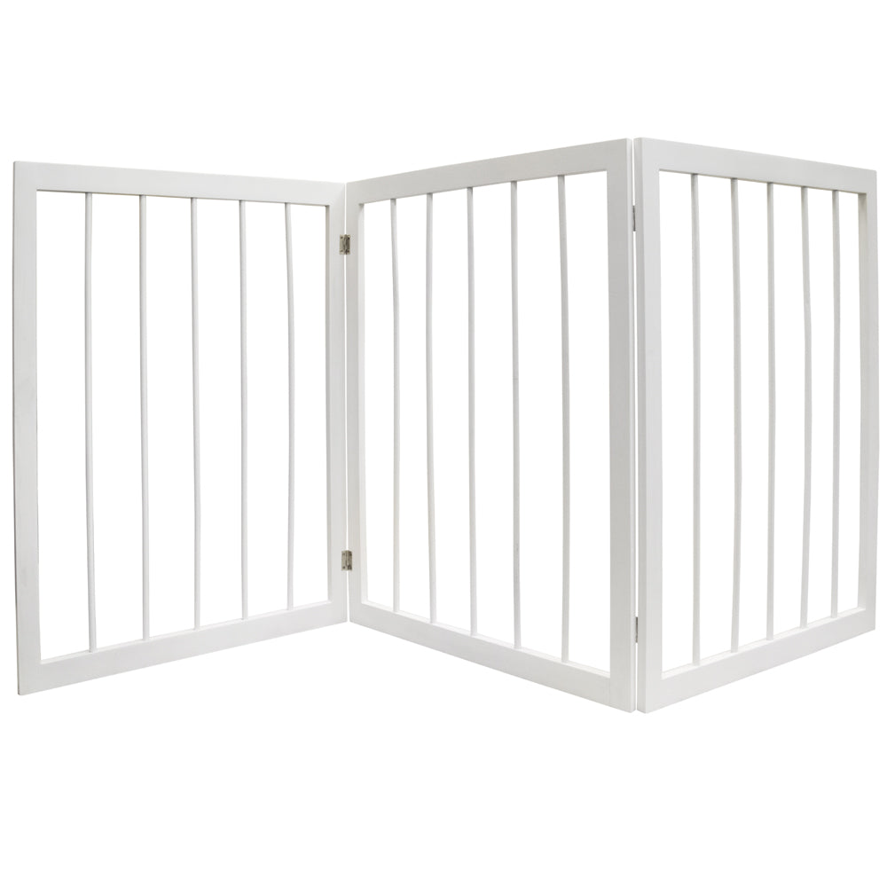 CHERISH - 3 Section Wooden Solid Wood Folding Pet Gate - White
