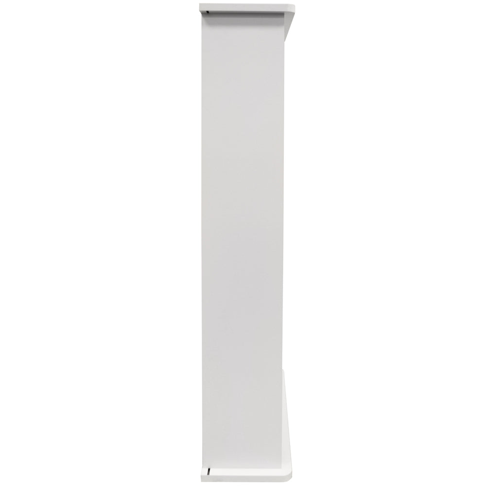 Compact and stylish white wood-effect media rack