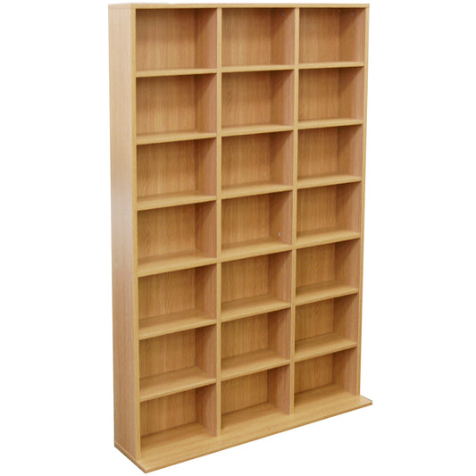 Large beech media storage shelf