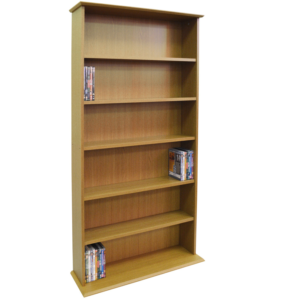 Stylish and space-saving oak media storage solution