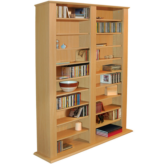 Multimedia CD DVD Storage Shelves - Beech