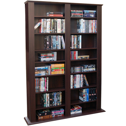 Multimedia CD DVD Storage Shelves - Dark Oak
