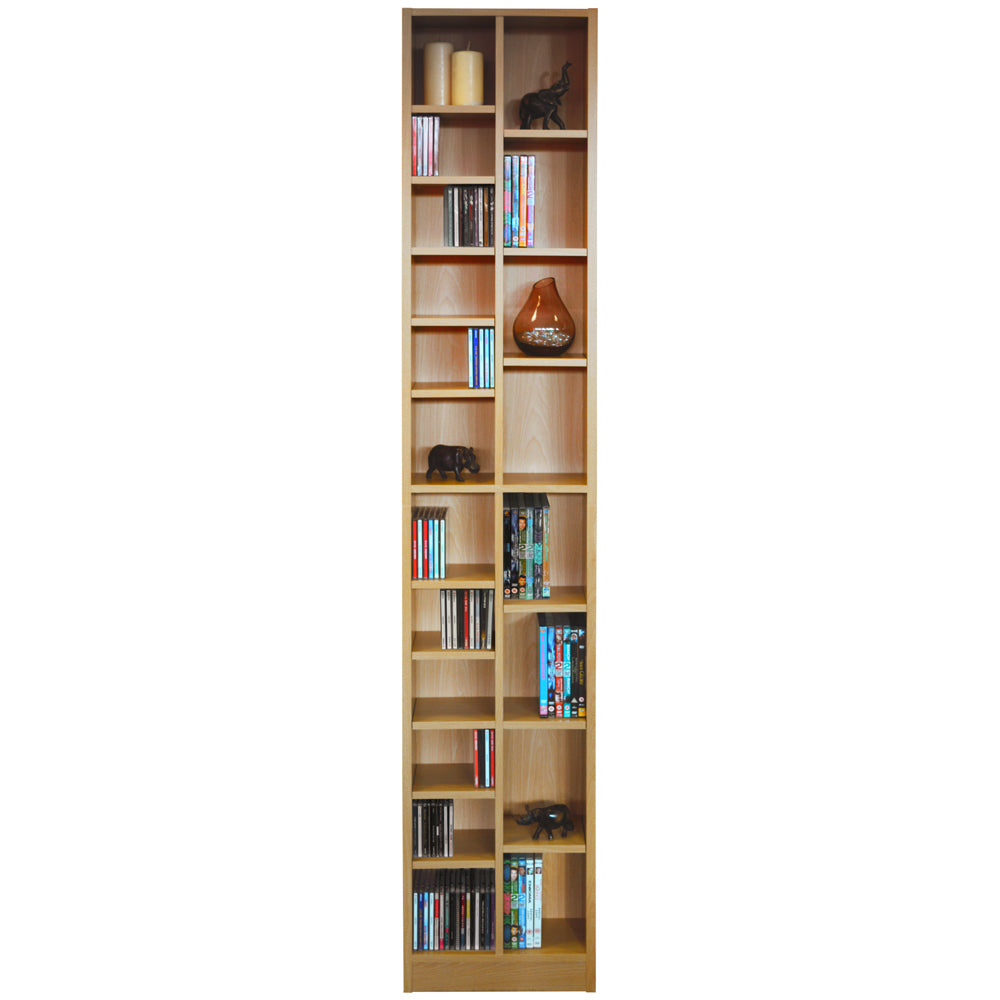 BLOCK - Tall Sleek 360 CD / 160 DVD Media Storage Tower Shelves - Beech
