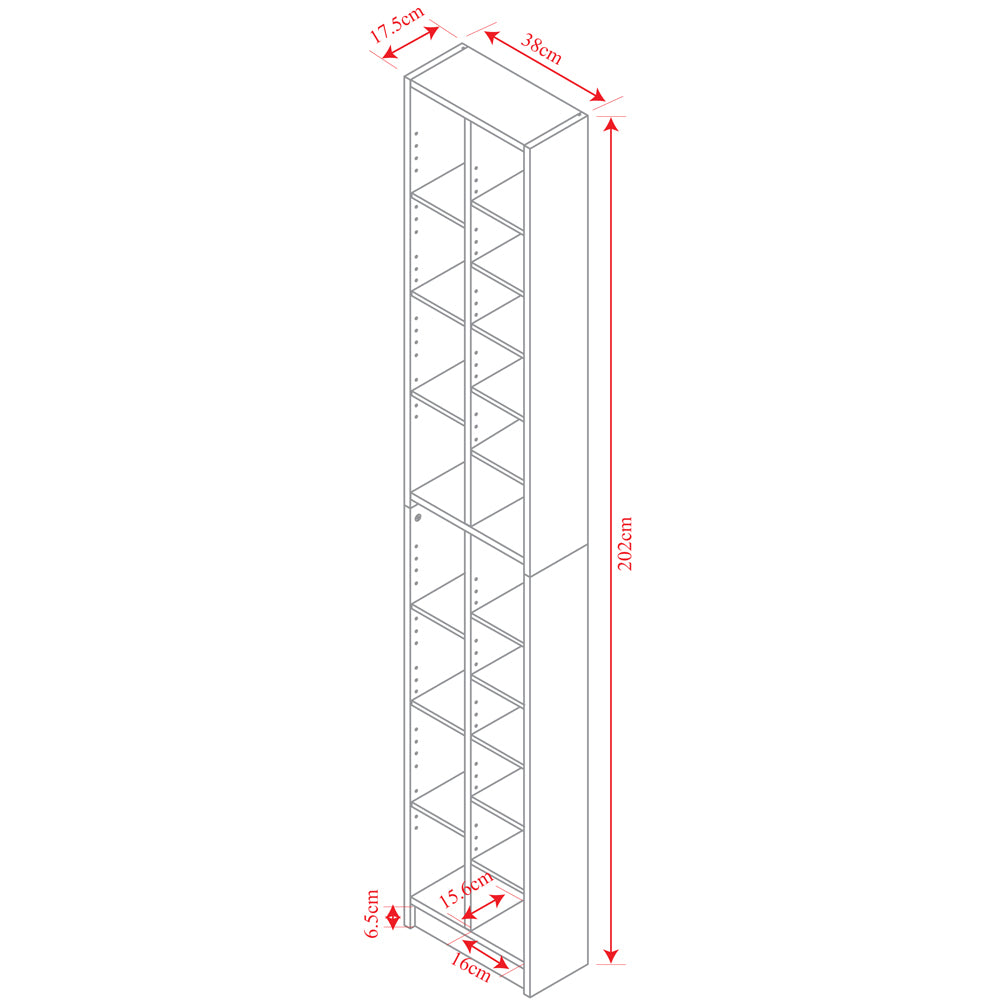 BLOCK - Tall Sleek 360 CD / 160 DVD Media Storage Tower Shelves - Beech