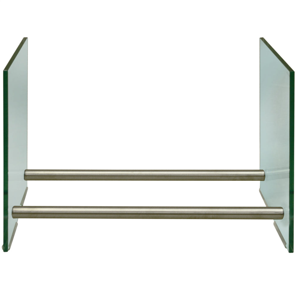 GHOST - Contemporary Glass and Steel 170 LP Vinyl Record Storage - Silver