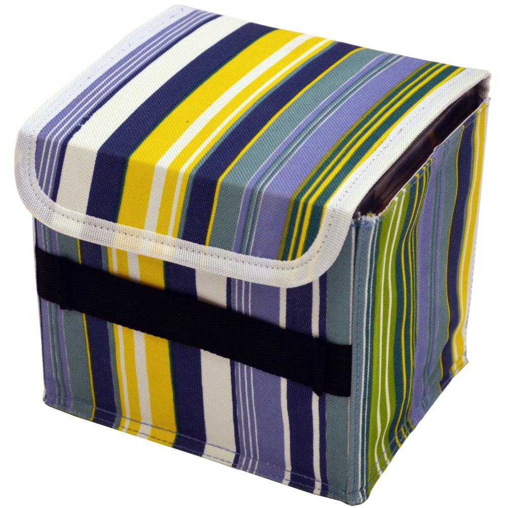STRIPE - Wall Mounted Canvas 66 CD Storage Boxes for CD / Toys / Toiletries