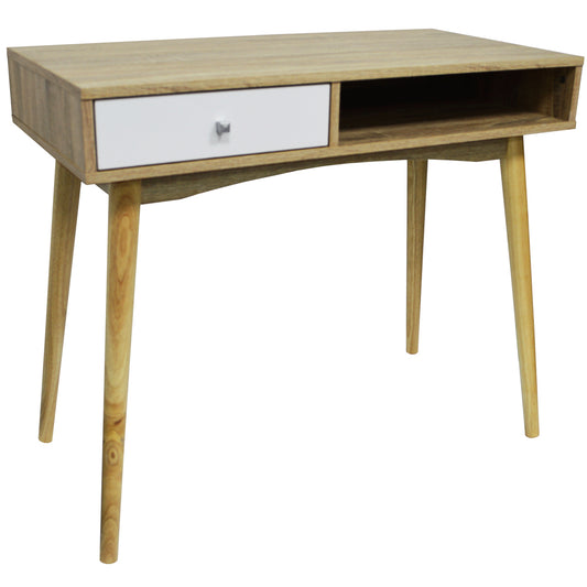 INDUSTRIAL - 1 Drawer Office Computer Desk / Dressing Table - Oak / White