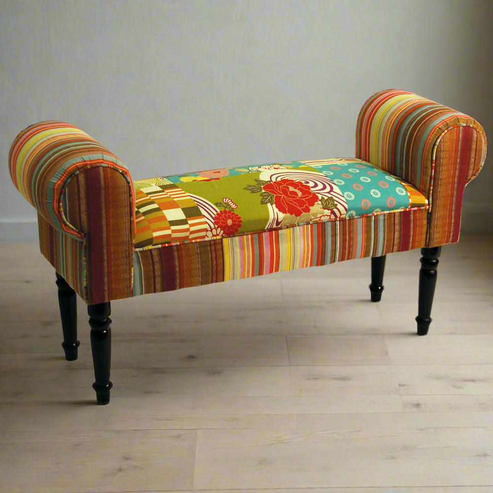 Stylish Patchwork Pouffe - Comfortable & Decorative
