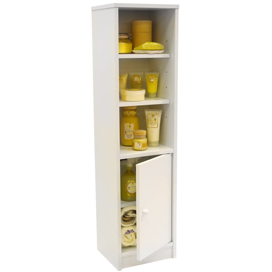 Compact Bathroom Storage Shelf Unit - White