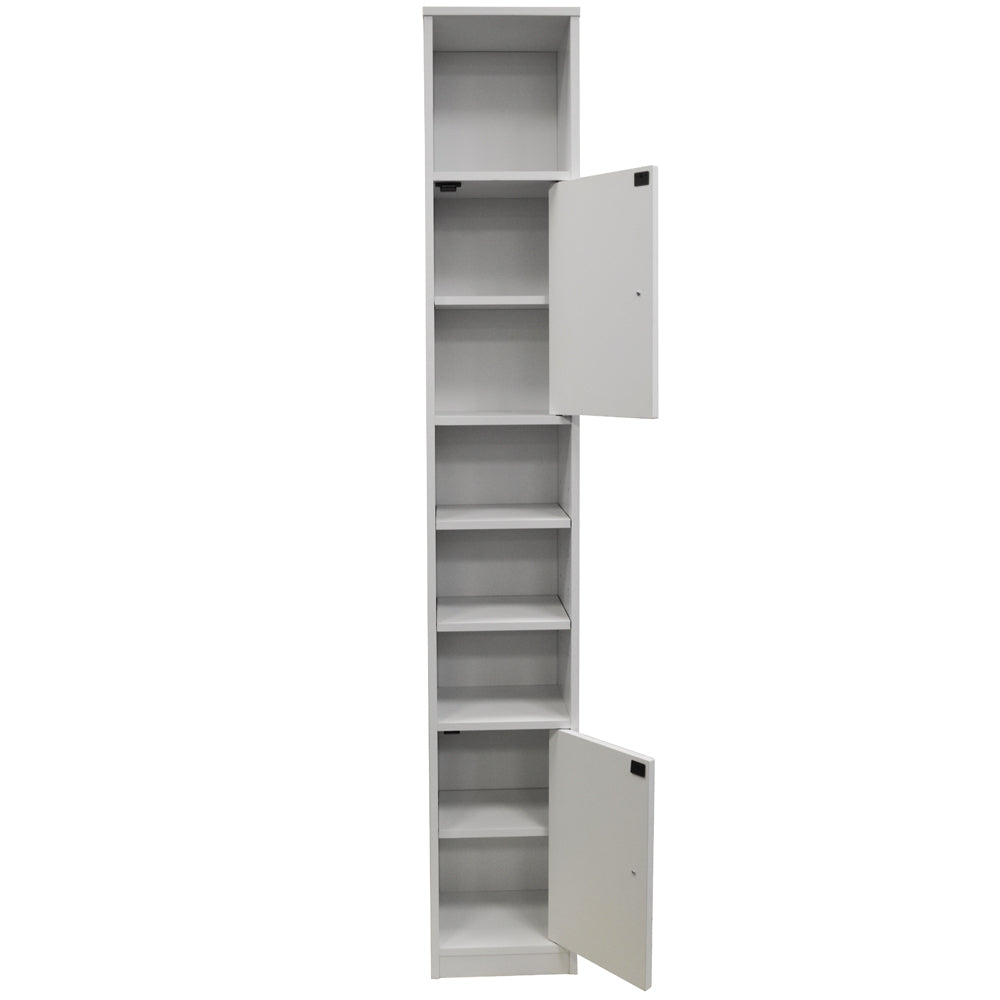 Contemporary white storage tower for small spaces