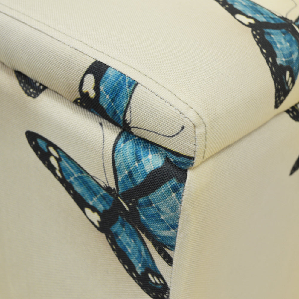 Close-up of butterfly-patterned fabric