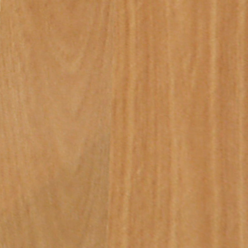 Wall-mounted beech-effect cabinet with glass shelves
