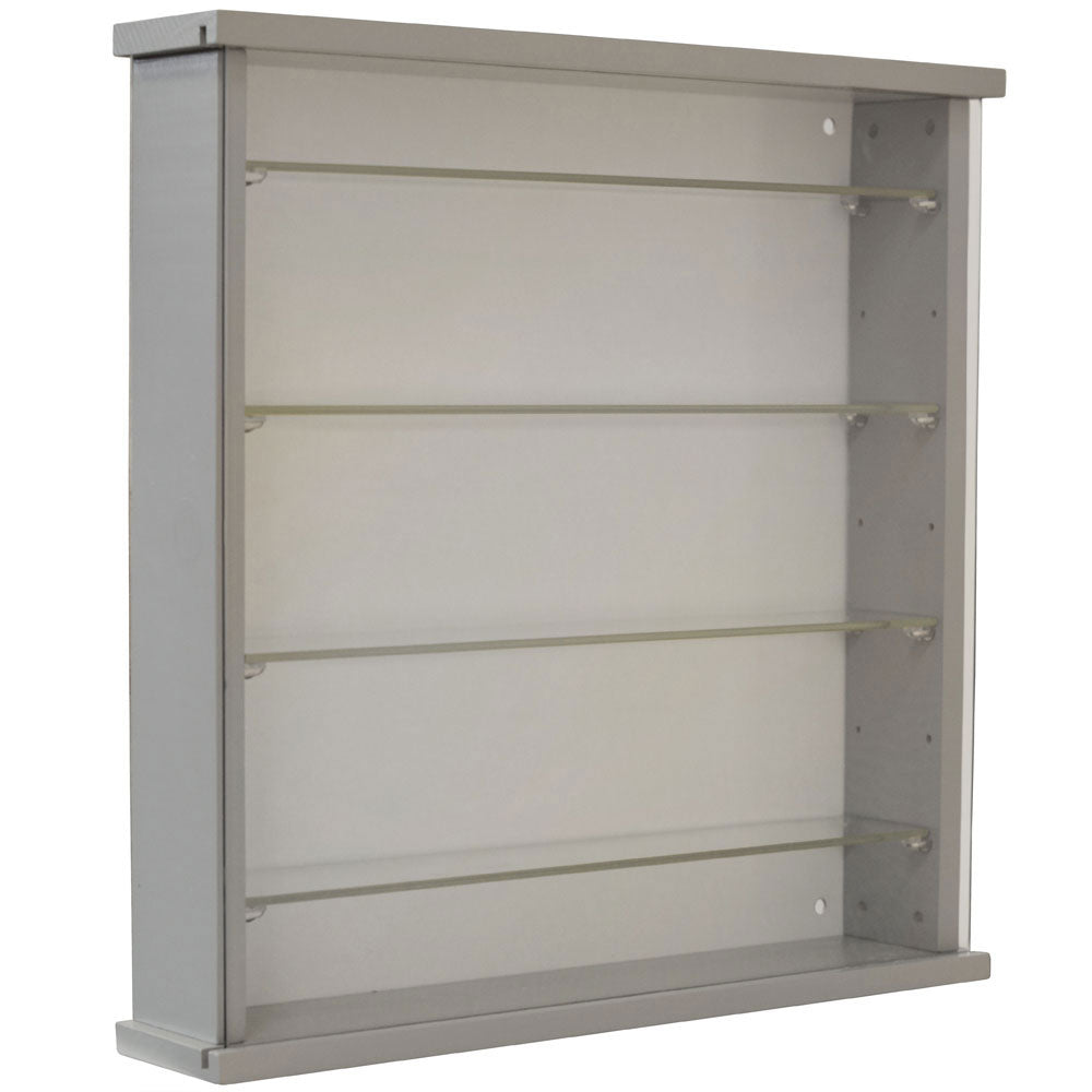 Modern grey wall-mounted glass display cabinet