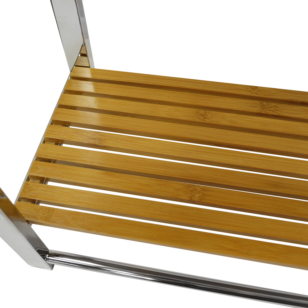 Close-up of natural bamboo finish