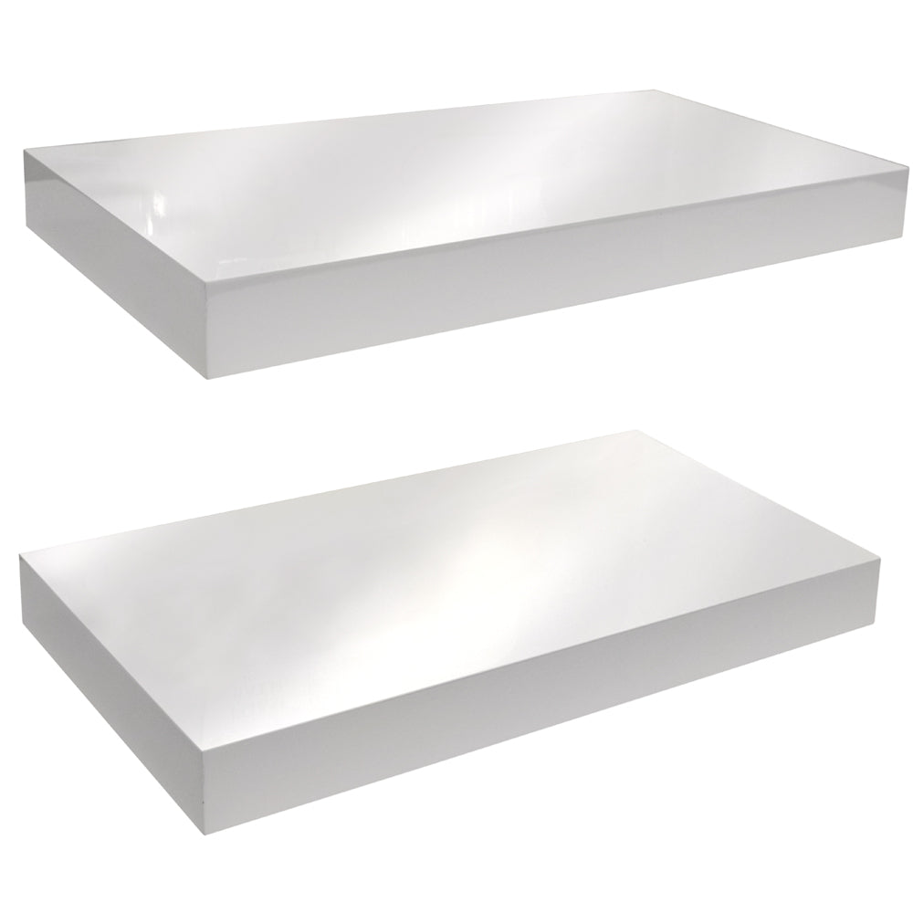 White floating shelves with modern minimalist design