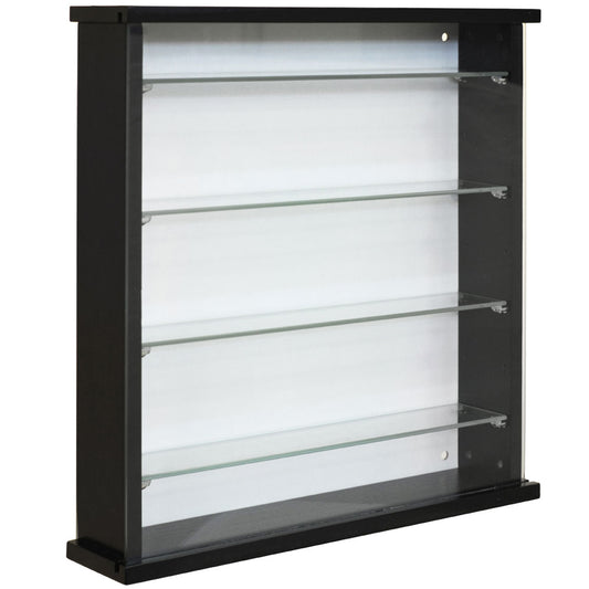 Modern black wall-mounted glass display cabinet