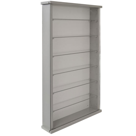 Modern grey wall-mounted glass display cabinet