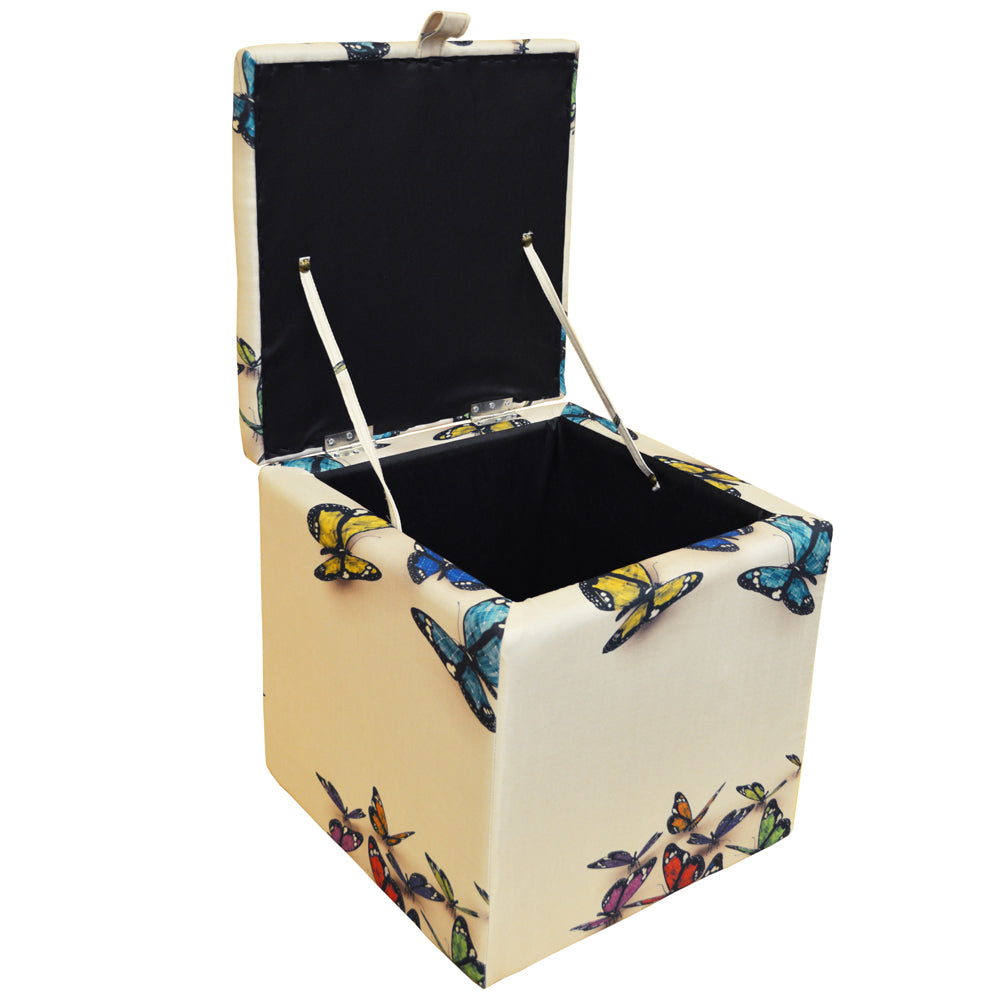 Spacious interior of storage ottoman