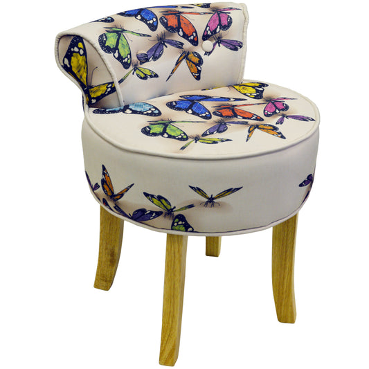Butterfly-patterned low-back chair for elegant decor