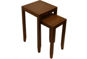 ANYWHERE - Solid Wood Nest of Two Side / End Tables - Walnut Effect