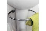 LOOP - Chromed Steel Circular Under Sink Towel Rail - Silver