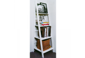 SCOTT - Ladder 4 Tier Gloss Storage / Display Shelves - White