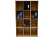 PIGEON HOLE - 12 Pair Shoe Storage / Display / Media Shelves - Beech