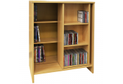 SLIDE - CD DVD Media Storage Bookcase / Display Sliding Shelves - Oak