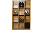 PIGEON HOLE - 12 Pair Shoe Storage / Display / Media Shelves - Oak