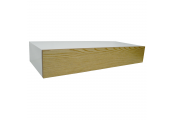 HIDDEN - 2ft / 60cm Floating Storage Shelf with Drawer - White / Ash