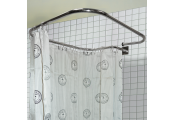 LOOP SQUARE - Stainless Steel Rectangular Shower Rail and Curtain Rings