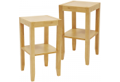ANYWHERE - 2 PACK - Solid Wood End / Telephone / Side / Bedside Table - Natural