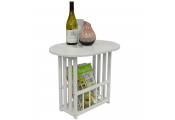HAUGHTON - Swivel Top Side / End Table with Storage Rack - White