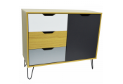 INDUSTRIAL - Modern Storage Cabinet - Beech / Multicoloured