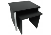 WATSONS - Modern Nest of Two Tables - Black / Chrome